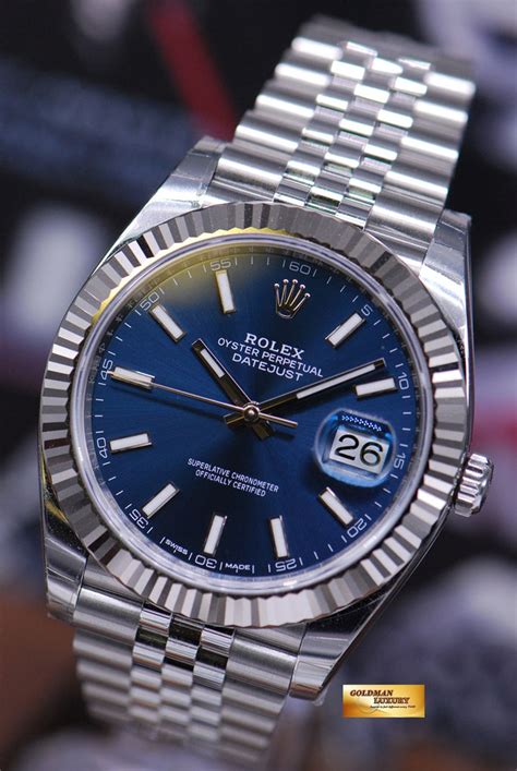 blue rolex oyster perpetual datejust price|rolex datejust 41 retail price.